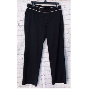 Mexx Black Pants Beige Trim Straight Leg Size 6